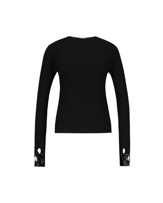 Courreges Contrasted Cardigan in het Black