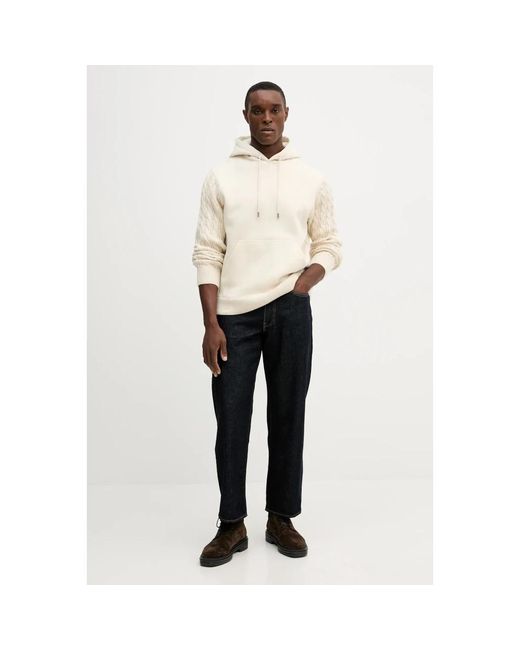 Guess Logo Hoodie in het Natural voor heren