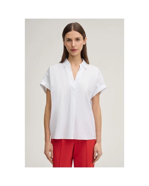 Joop! V-Neck Blouse in het White