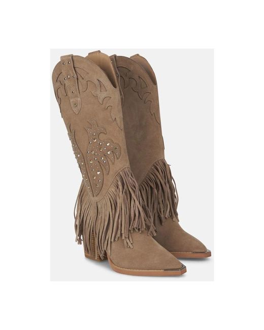 Alma En Pena. Brown Cowboy & Biker Boots