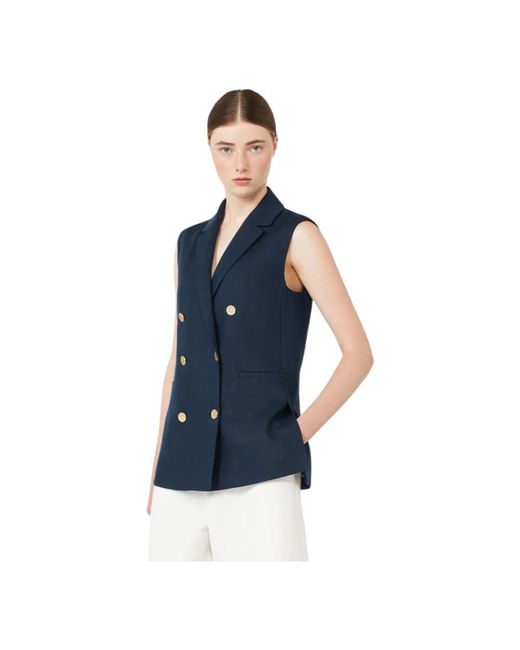 Weekend by Maxmara Blue Waistcoats