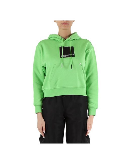 Karl Lagerfeld Green Baumwoll-hoodie mit kängurutasche