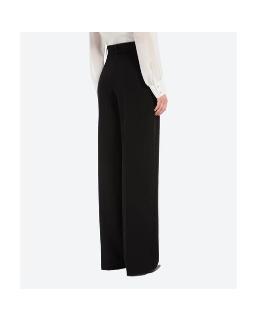 Max Mara Black Fließende cady-hose mit doppelfalten