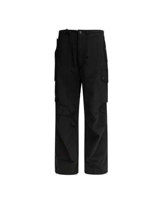 Needles Black Straight Trousers for men