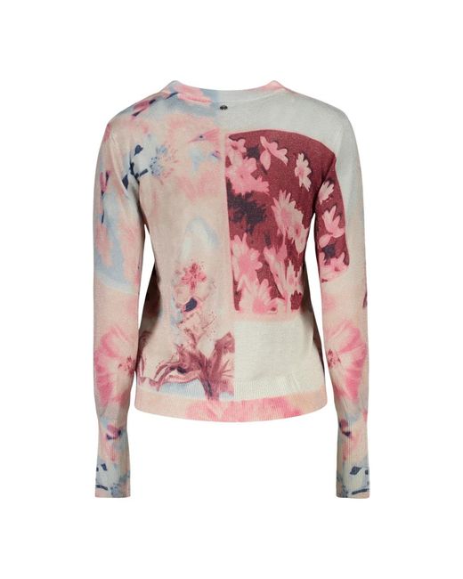 Desigual Pink Round-Neck Knitwear