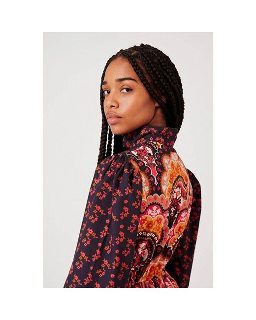 Abito midi in cotone stampato di Manoush in Red