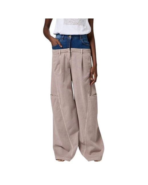 Elisabetta Franchi Gray Wide Jeans