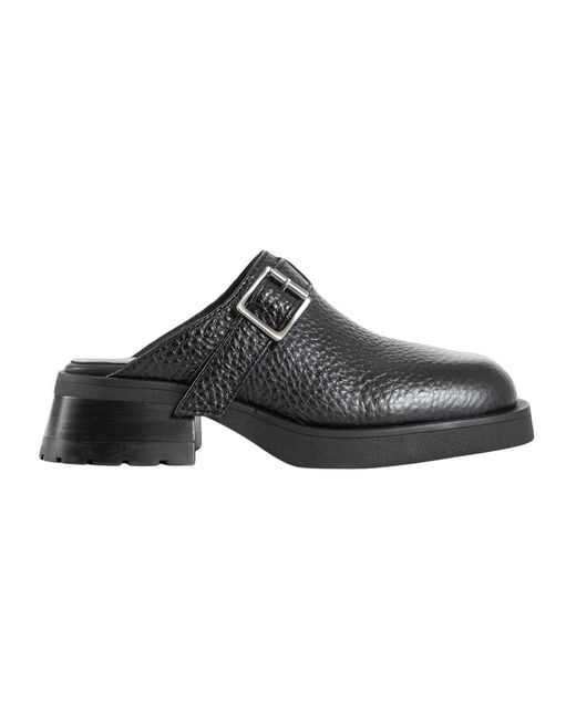 Miista Black Heeled Mules