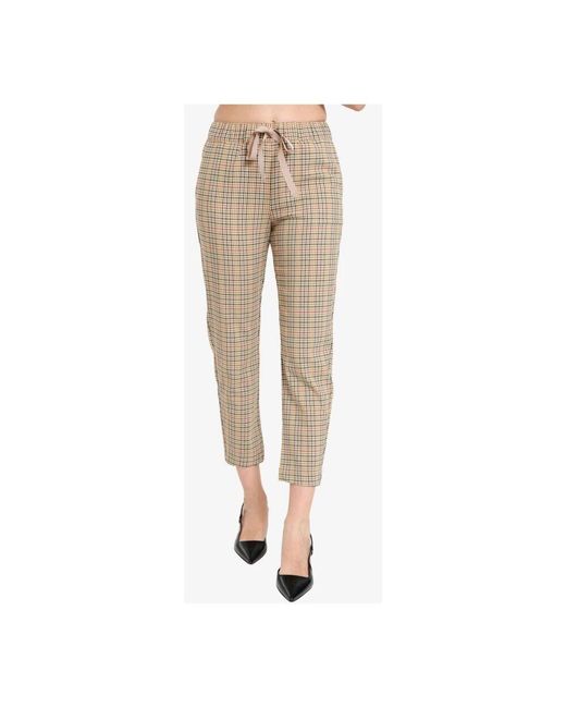 Semicouture Natural Knöchellange hose mit französischen taschen