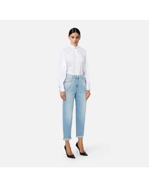 Cropped Jeans Elisabetta Franchi de color Blue