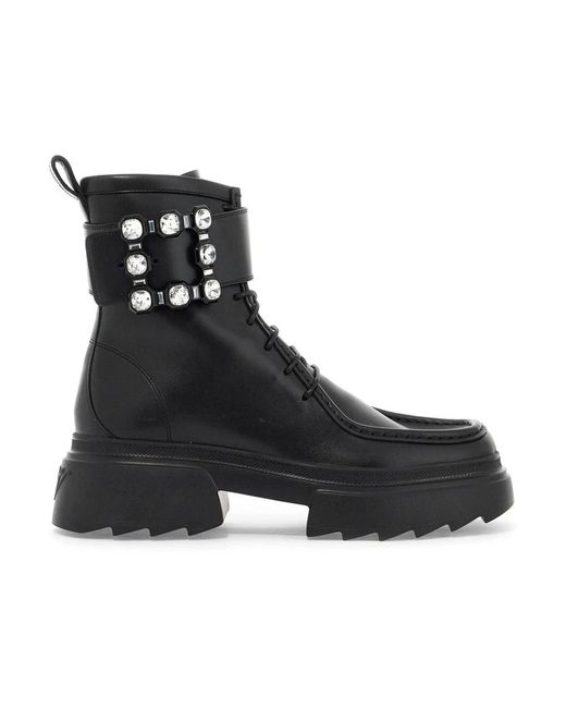 Roger Vivier Black Lace-Up Boots