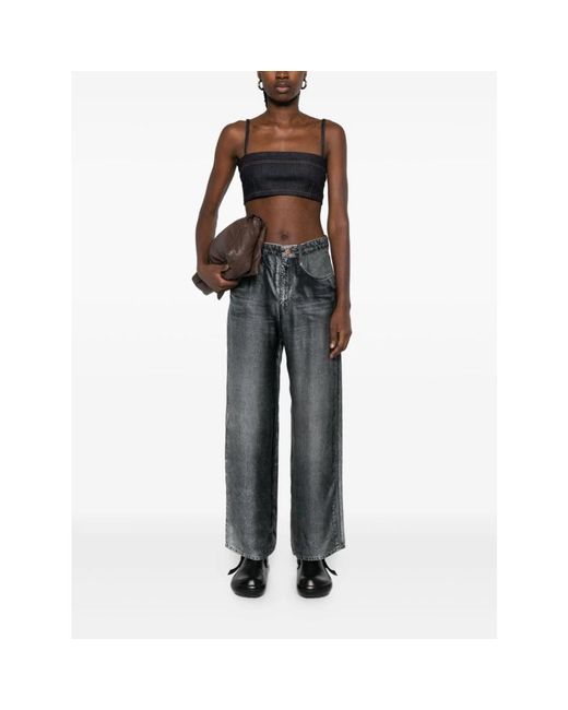 Pierre Louis Mascia Gray Wide Jeans