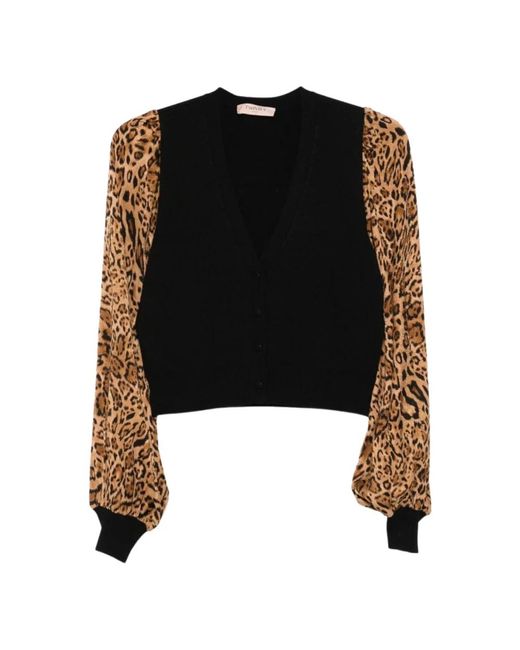Twinset Black Leopardenmuster Cardigan Pullover