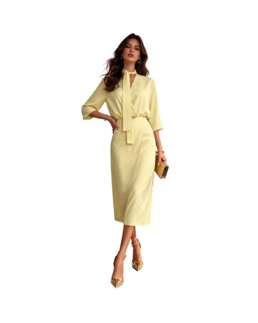 SIMONA CORSELLINI Yellow Wrap Dresses