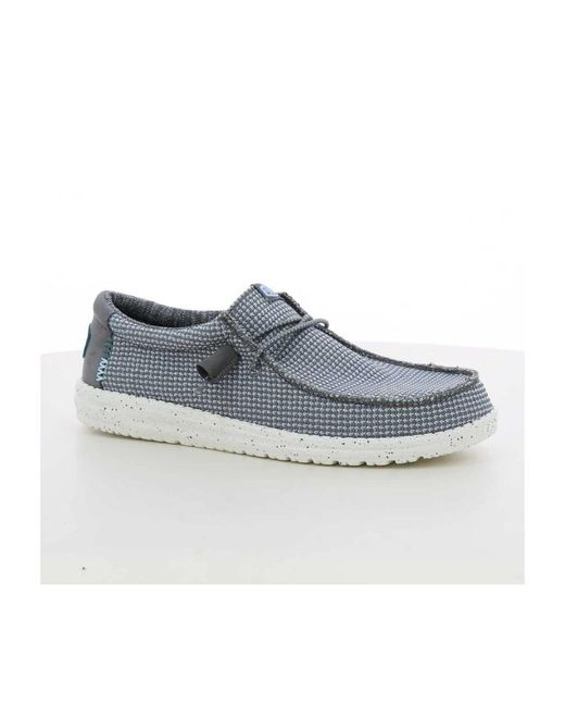 HeyDude Blue Laced Shoes for men