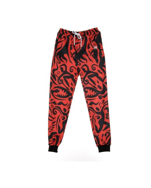 DOLLY NOIRE Broeken ,Veelkleurig ,Polyester Ritual Mask Trainingsbroek in het Red voor heren