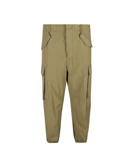 Laneus Green Slim-Fit Trousers for men