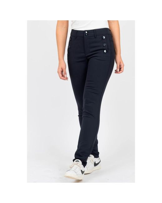 2-Biz Slim-Fit Trousers in het Blue