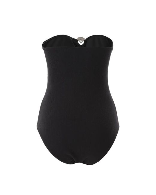 Karl Lagerfeld Badmode ,Zwart ,Stripeless Badpak Met Waaier Charm in het Black