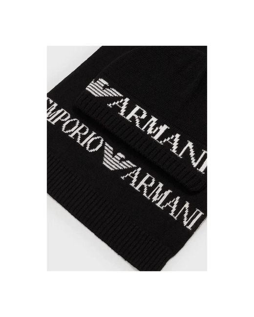 Emporio Armani Black Winter Scarves for men