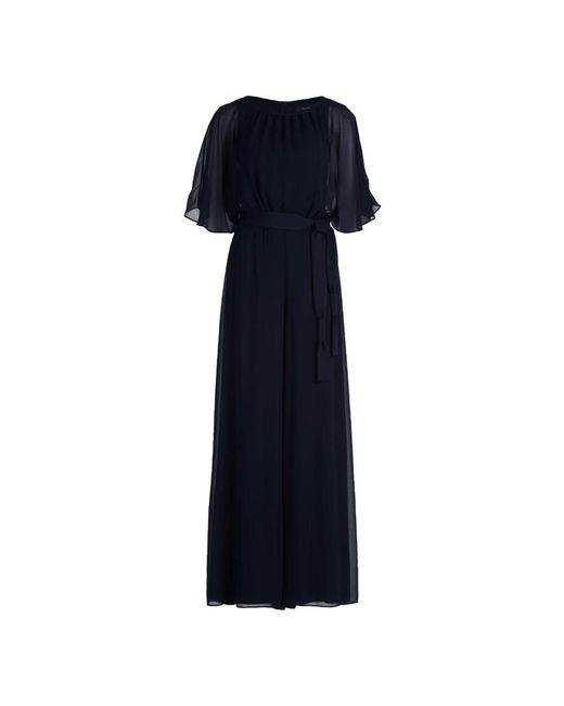Vera Mont Jumpsuits & Playsuits ,Blauw ,Chiffon Chiffon Jumpsuit Met Riem in het Blue