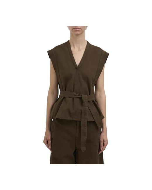 Lemaire Brown Sleeveless Tops