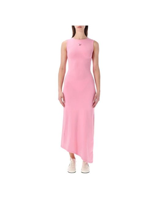 MARINE SERRE Pink Midi Dresses