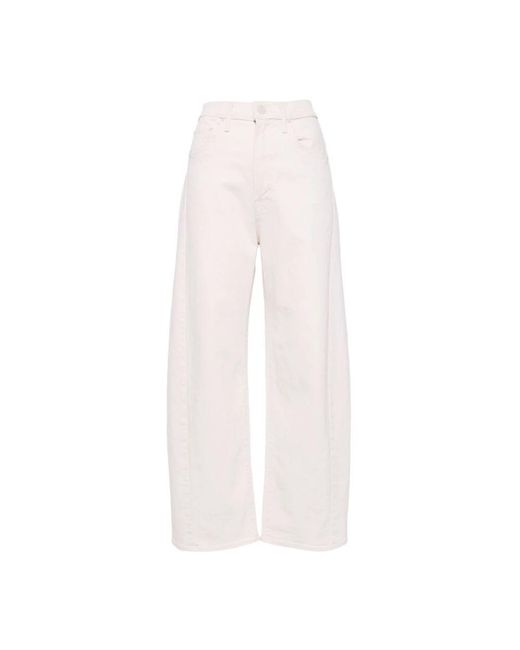 Mother White Loose-Fit Jeans