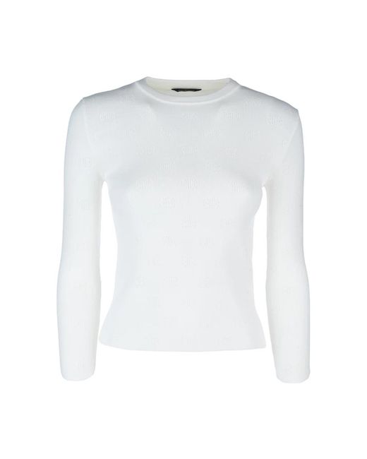 Balenciaga White Round-Neck Knitwear