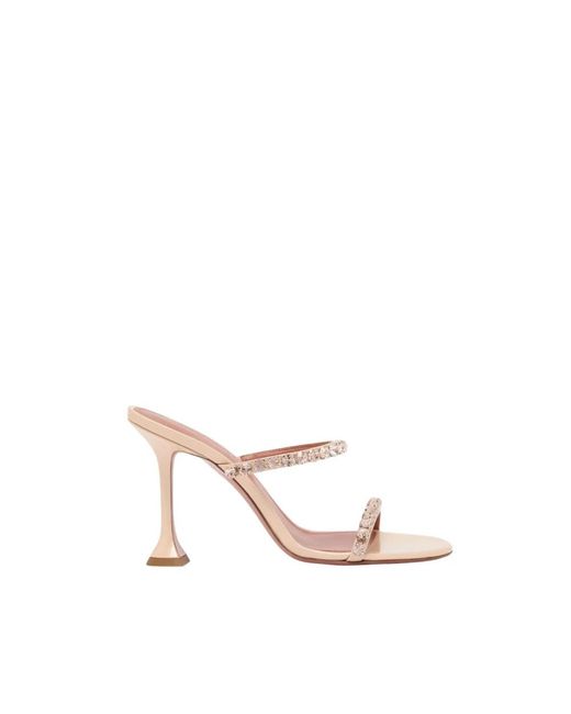 AMINA MUADDI Pink Heeled Mules