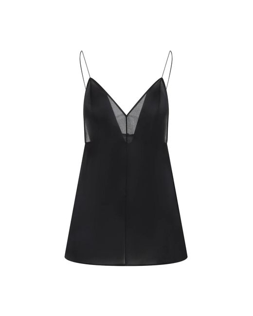 Khaite Black Sleeveless Tops