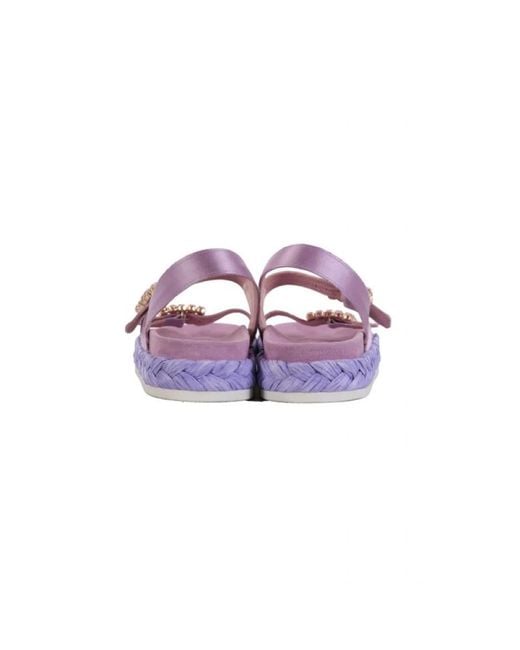 Flat Sandals Ras en coloris Purple