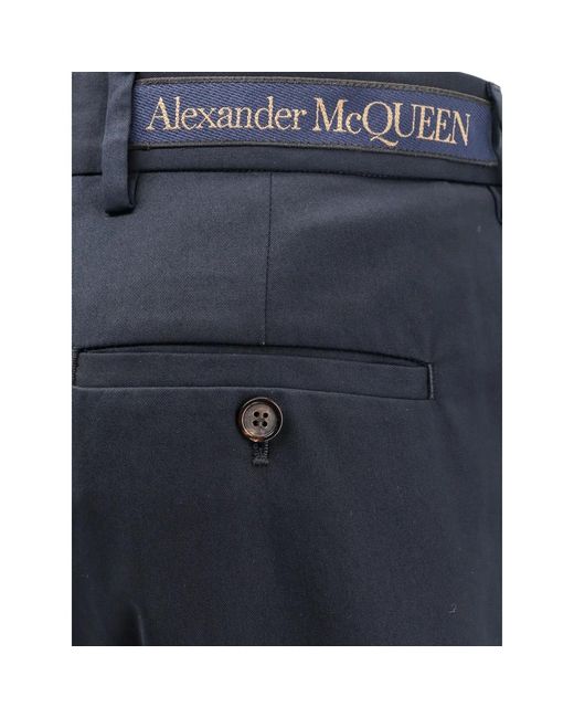 Alexander McQueen Baumwollhose mit logodetail in Blue für Herren