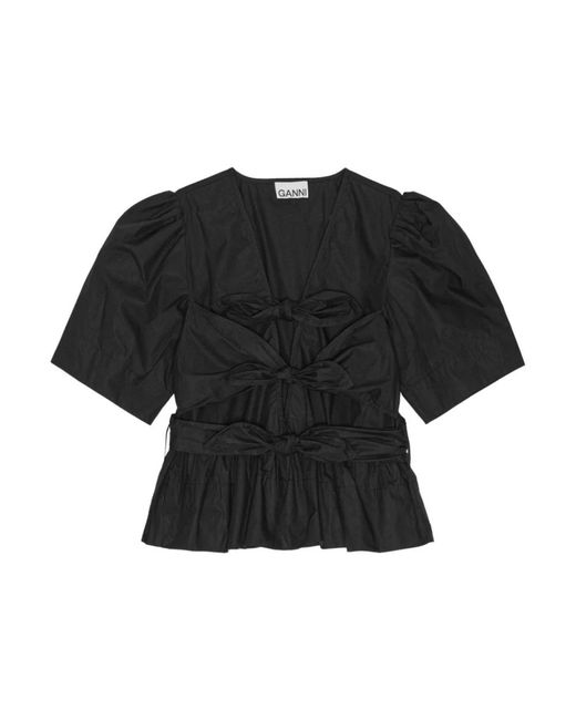 Ganni Black Blouses