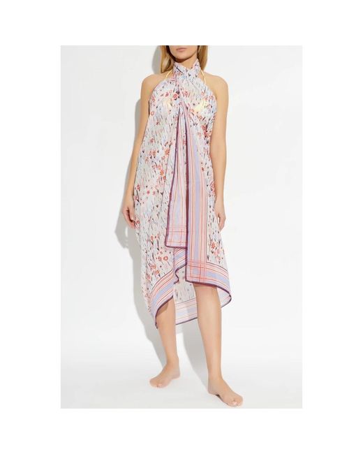 Lanvin Pink Schal Mit Blumenmuster