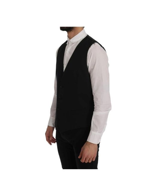 Dolce & Gabbana Black Vests for men