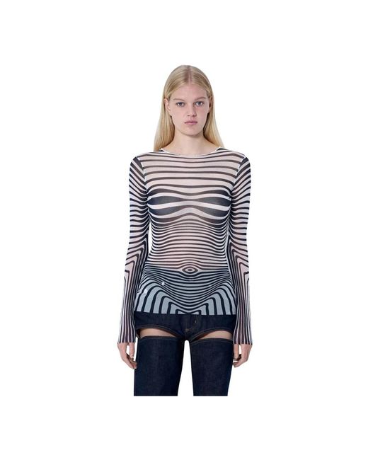 Jean Paul Gaultier Blue Long Sleeve T-Shirts