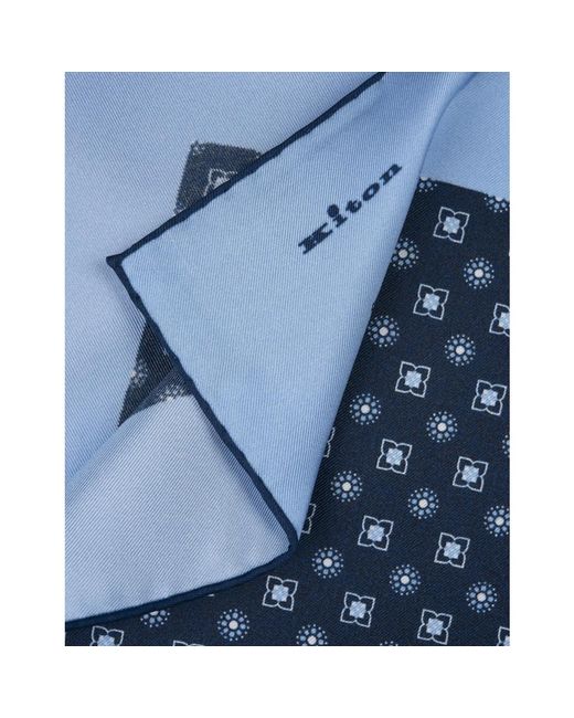 Kiton Silky Scarves in het Blue voor heren