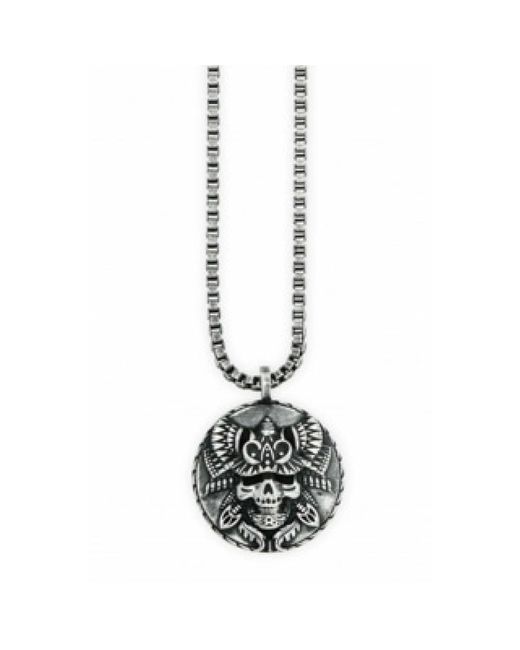Caï Samurai Skull Hanger Ketting in het Metallic voor heren