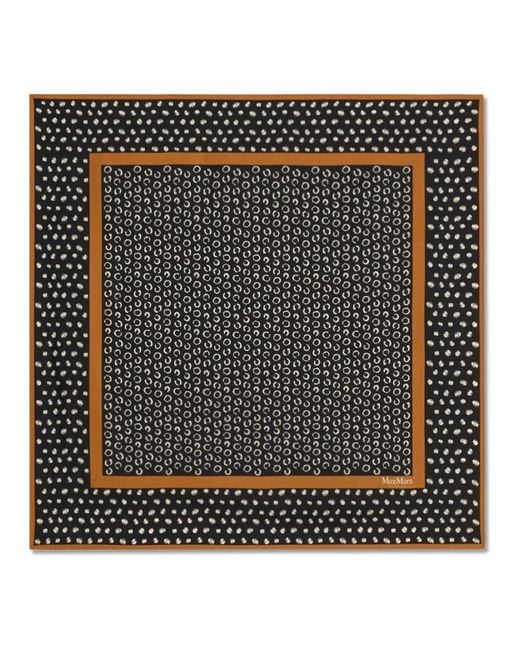 Max Mara Black Silk Scarves