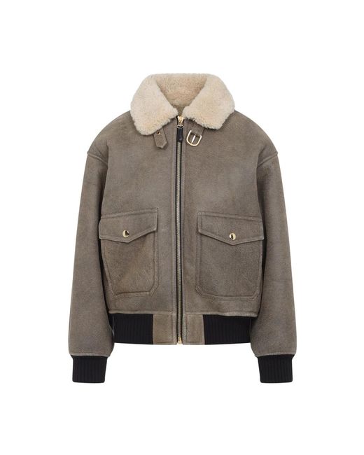 Leather Jackets Céline de color Brown
