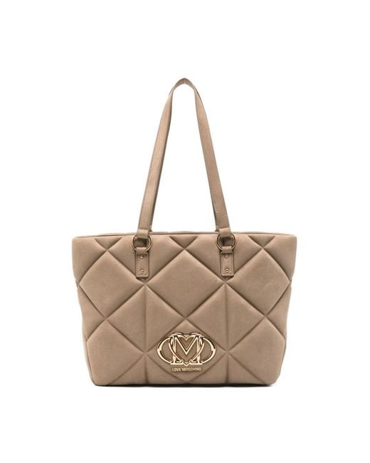 Love Moschino Natural Braune Shopper Tasche Stilvolle Funktionalität
