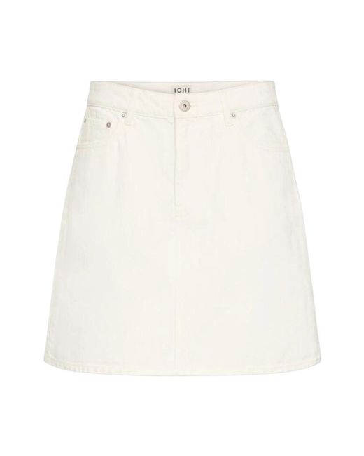 Denim Skirts Ichi de color White