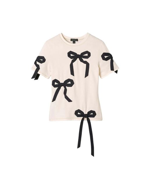 Marc Jacobs Bow Shrunken Tee in het Natural