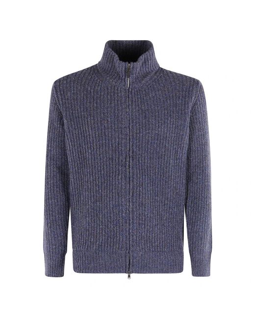 Kangra Truien & Vesten ,Blauw ,Wol Maglia Full Zip in het Blue voor heren
