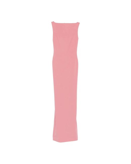 Solace London Kleedjes ,Roze ,Polyester Roze Boothals Maxi Jurk in het Pink