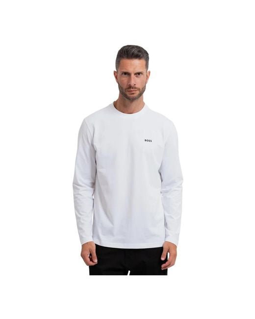 HUGO Long Sleeve Tops in het White voor heren