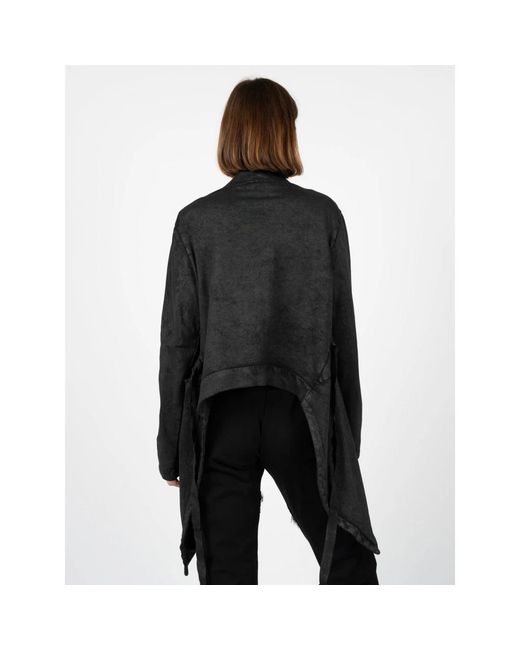 LA HAINE INSIDE US Truien & Vesten ,Zwart ,Leer Aansluitende Sweatshirt Met Asymmetrische Zoom in het Black