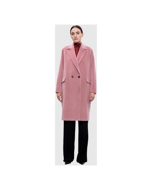 Max Mara Pink Double-Breasted Coats