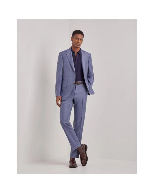 Canali Blue Single Breasted Suits for men